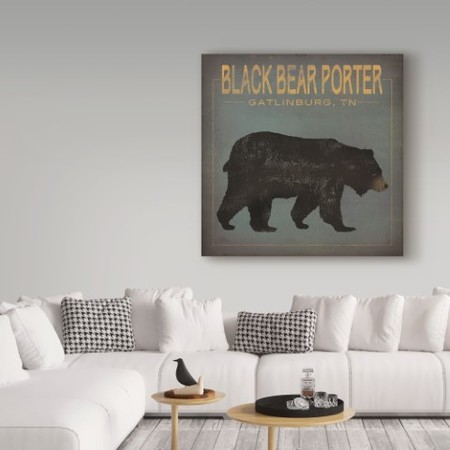 Trademark Fine Art Ryan Fowler 'Black Bear Porter' Canvas Art, 14x14 WAP06308-C1414GG